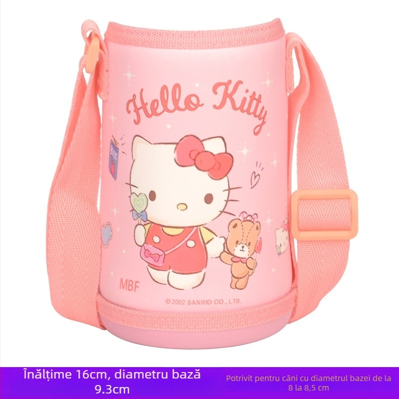 Husă izolatoare pentru paharul copiilor cu design desen animat, protecție pentru sticla de apă, geantă crossbody, curea pentru sticlă și șnur de purtare, disponibilă în mai multe stiluri.