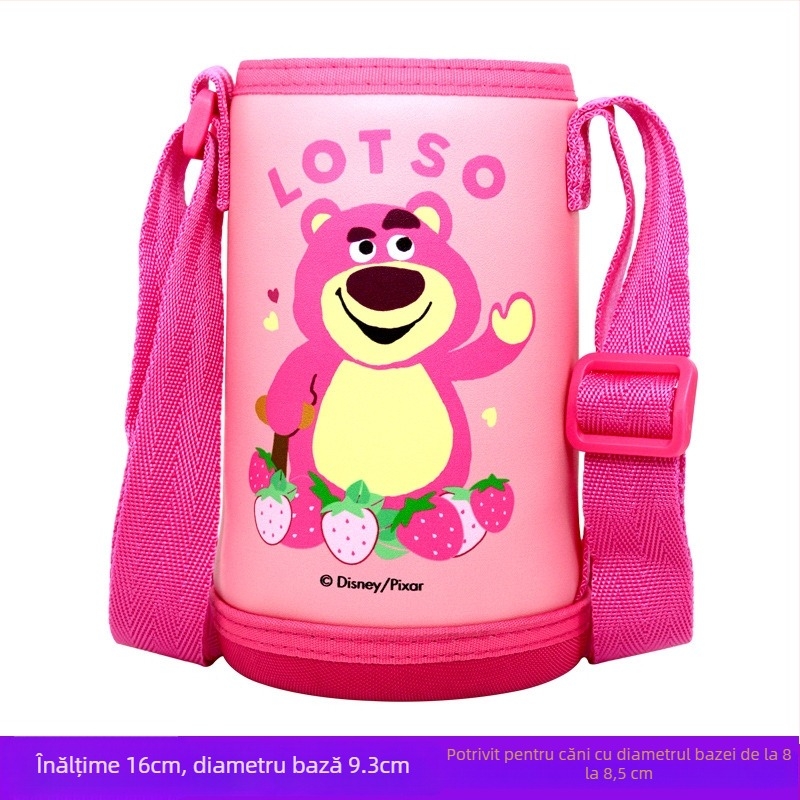 Husă izolatoare pentru paharul copiilor cu design desen animat, protecție pentru sticla de apă, geantă crossbody, curea pentru sticlă și șnur de purtare, disponibilă în mai multe stiluri.