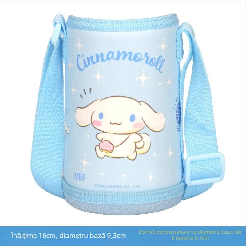 Husă izolatoare pentru paharul copiilor cu design desen animat, protecție pentru sticla de apă, geantă crossbody, curea pentru sticlă și șnur de purtare, disponibilă în mai multe stiluri.