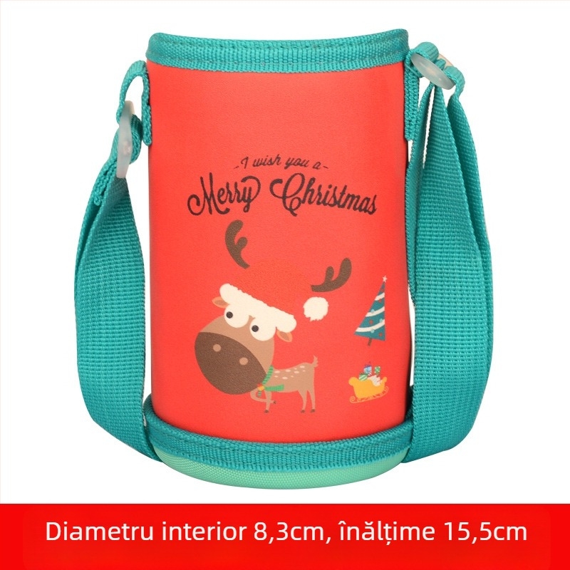 Husă izolatoare pentru paharul copiilor cu design desen animat, protecție pentru sticla de apă, geantă crossbody, curea pentru sticlă și șnur de purtare, disponibilă în mai multe stiluri.
