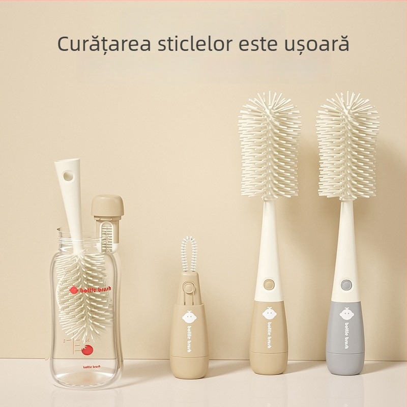Perie din silicon pentru biberon cu perie detașabilă pentru tetină și cană de curățare