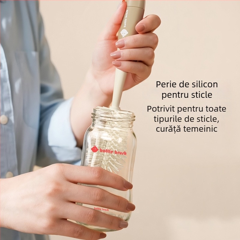 Perie din silicon pentru biberon cu perie detașabilă pentru tetină și cană de curățare