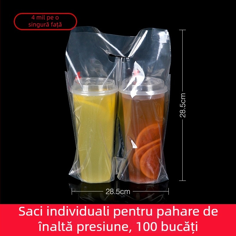 Motiv floare trompetă: set genți pentru pahare pentru pahare de unică folosință și pahare cu două pahare; suporturi din plastic pentru pahare; suport de pahare din pulpă; suport din plastic pentru pahar; geantă din țesătură nețesută; geantă din piele pentr