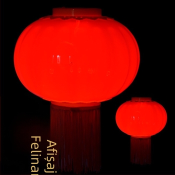Felinar acrilic LED roșu pe șir, decor exterior din plastic impermeabil, iluminat decorativ pentru nunți, noul cămin și Anul Nou