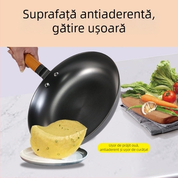 Tigaie din fontă neacoperită, fund plat, stil vechi, pentru ouă și clătite