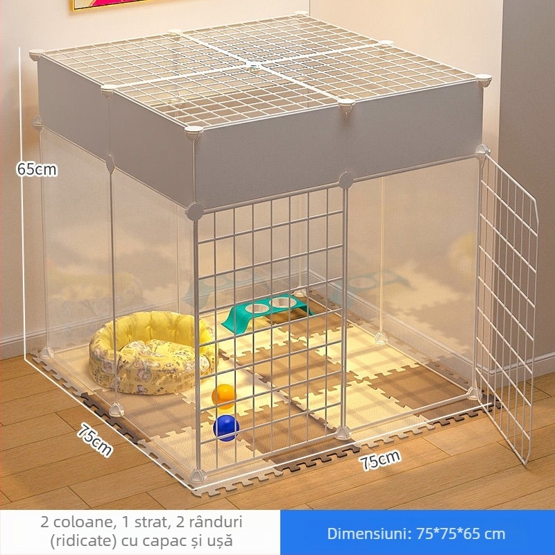 Zonă de interior pentru animale de companie — cușcă pentru câini și pisici, din sârmă metalică, montaj facil