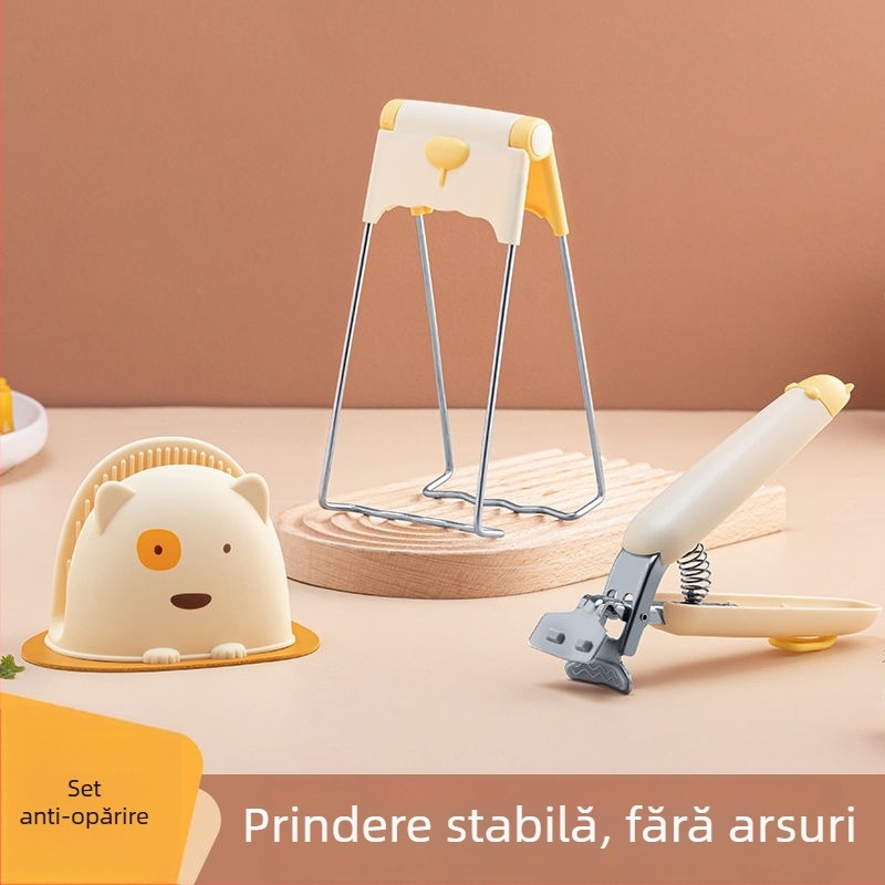 Clip anti-arzuri pentru bol și ridicător de farfurii, mănuși antislip, clip drăguț pentru aburirea oalei