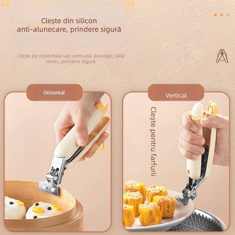Clip anti-arzuri pentru bol și ridicător de farfurii, mănuși antislip, clip drăguț pentru aburirea oalei