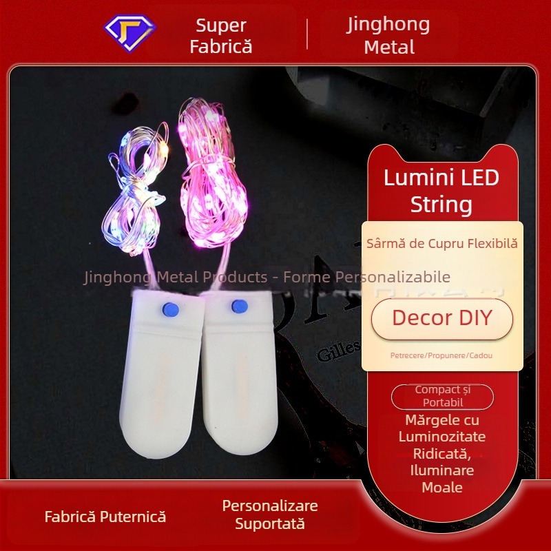 Șir LED colorat, cu baterie, pentru decorul camerei – Model 2032, atmosferă florală, Crăciun