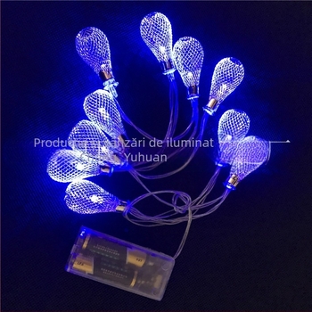 LED colorate care clipesc – șir de lumini cu bile metalice pentru nunți, casă nouă și decor de Crăciun