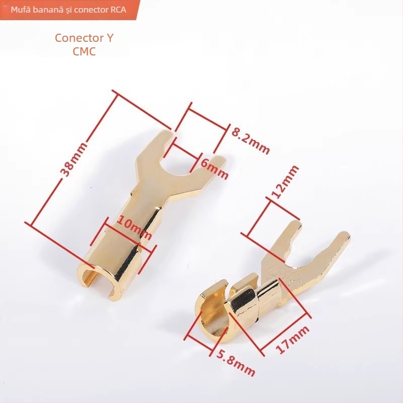 Conector banana din cupru pur pentru cablu difuzor, priză 4 mm, terminal de conectare Hi‑Fi
