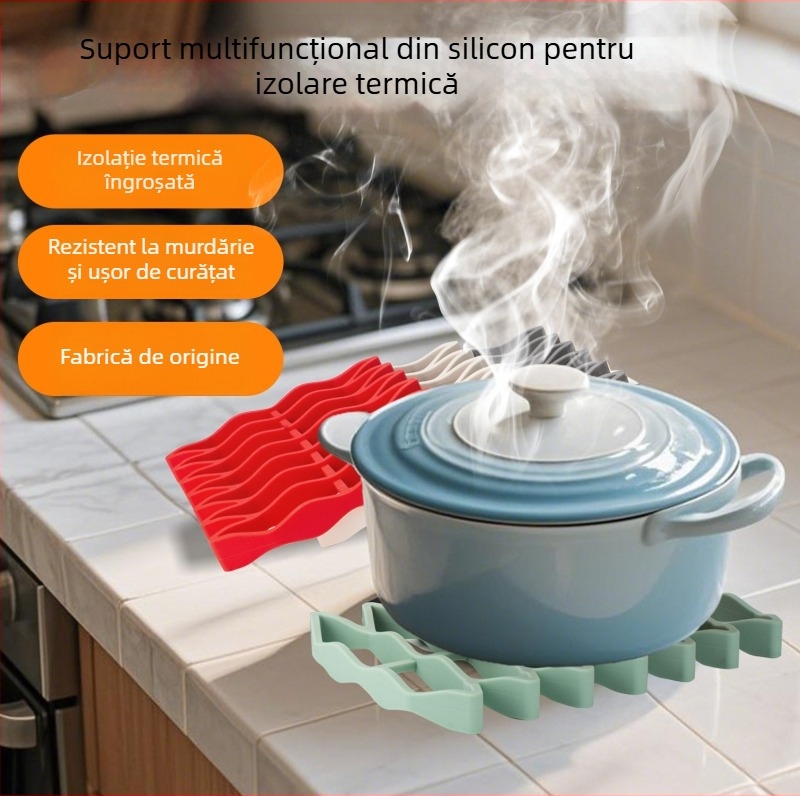 Covoraș din silicon termorezistent, anti-derapant pentru bucătărie, bază de masă multifuncțională