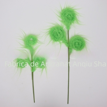 Ornament de Crăciun inspirat de Grinch, elf cu blană verde, pentru crenguțe, lucrat manual