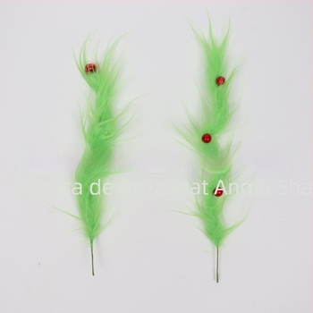 Ornament de Crăciun inspirat de Grinch, elf cu blană verde, pentru crenguțe, lucrat manual