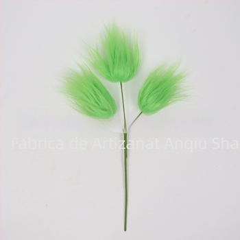 Ornament de Crăciun inspirat de Grinch, elf cu blană verde, pentru crenguțe, lucrat manual