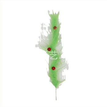 Ornament de Crăciun inspirat de Grinch, elf cu blană verde, pentru crenguțe, lucrat manual