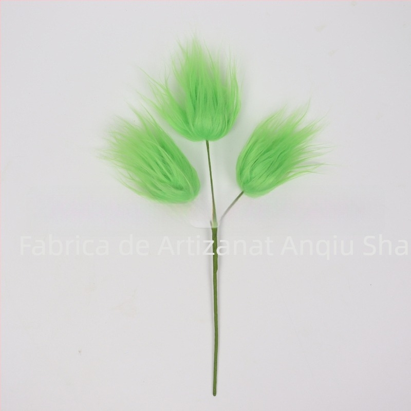 Ornament de Crăciun inspirat de Grinch, elf cu blană verde, pentru crenguțe, lucrat manual