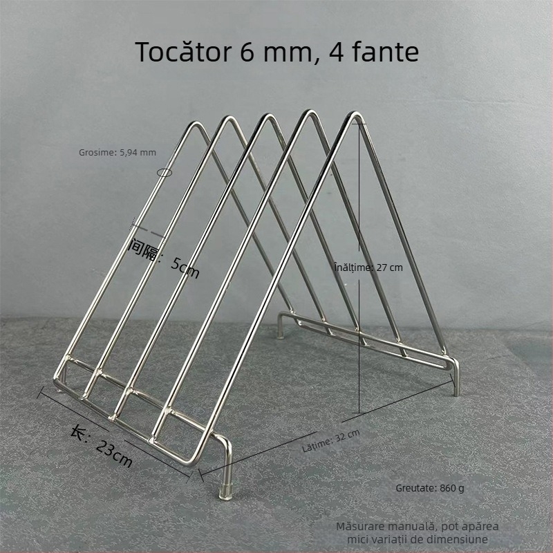 Raft triunghiular pentru tocătoare din oțel inoxidabil, cadru din sârmă, cu drenaj pentru plăci din plastic; 6, 3, 4 și 10 compartimente.