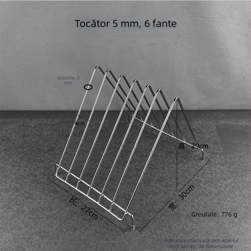 Raft triunghiular pentru tocătoare din oțel inoxidabil, cadru din sârmă, cu drenaj pentru plăci din plastic; 6, 3, 4 și 10 compartimente.