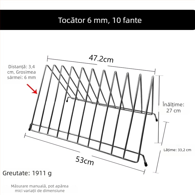 Raft triunghiular pentru tocătoare din oțel inoxidabil, cadru din sârmă, cu drenaj pentru plăci din plastic; 6, 3, 4 și 10 compartimente.