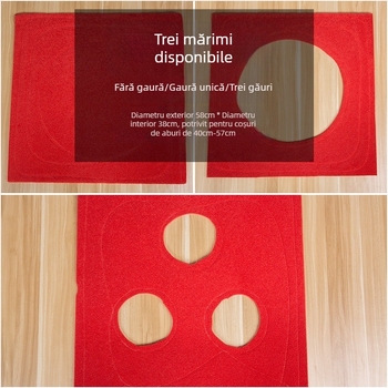 Covoraș roșu pentru aburi cu o singură gaură, pernă etanșă împotriva scurgerilor și garnitură de colț, covoraș textil cu două straturi