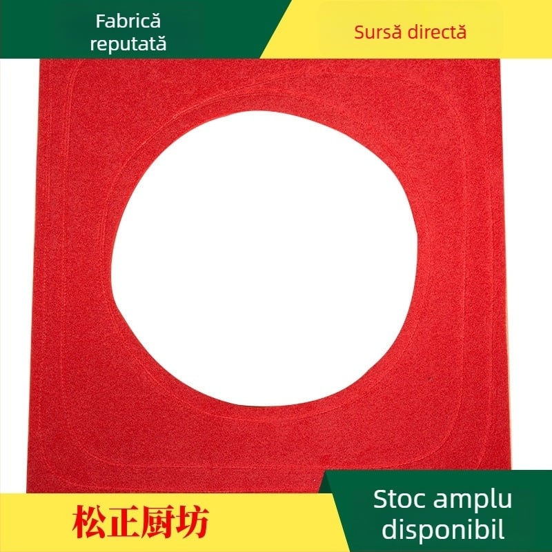 Covoraș roșu pentru aburi cu o singură gaură, pernă etanșă împotriva scurgerilor și garnitură de colț, covoraș textil cu două straturi