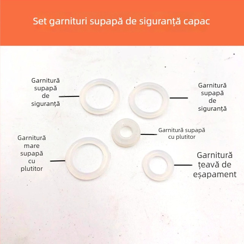 Set garnituri etanșe pentru valvele oalei sub presiune: garnituri în formă de O, etanșare pentru supapa de oprire și accesorii cu mică pernă din piele