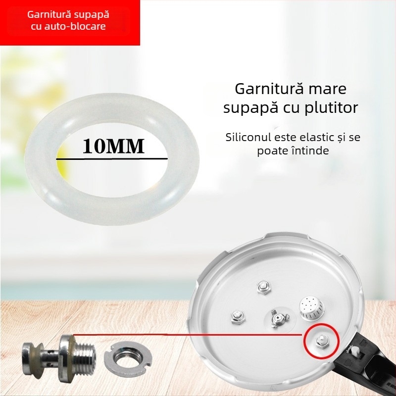 Set garnituri etanșe pentru valvele oalei sub presiune: garnituri în formă de O, etanșare pentru supapa de oprire și accesorii cu mică pernă din piele