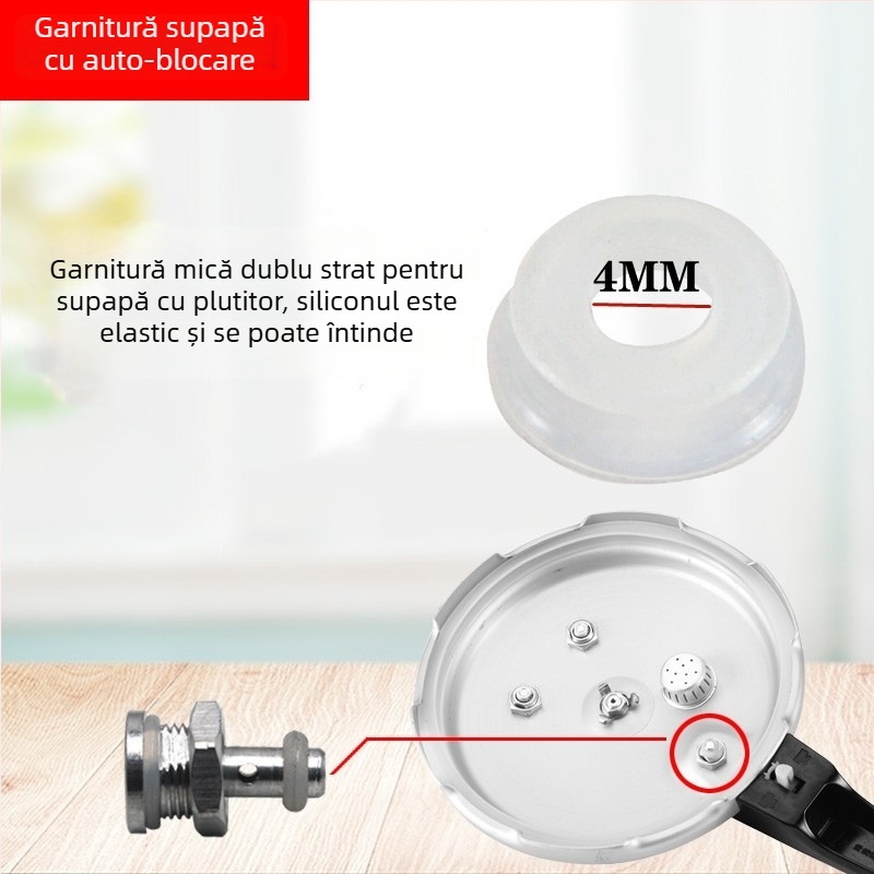 Set garnituri etanșe pentru valvele oalei sub presiune: garnituri în formă de O, etanșare pentru supapa de oprire și accesorii cu mică pernă din piele