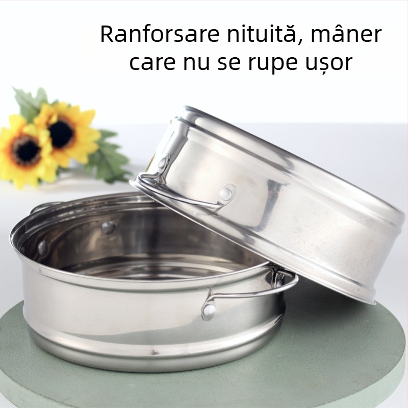 Coș de aburi din oțel inoxidabil, raft de aburi și tavă de aburi