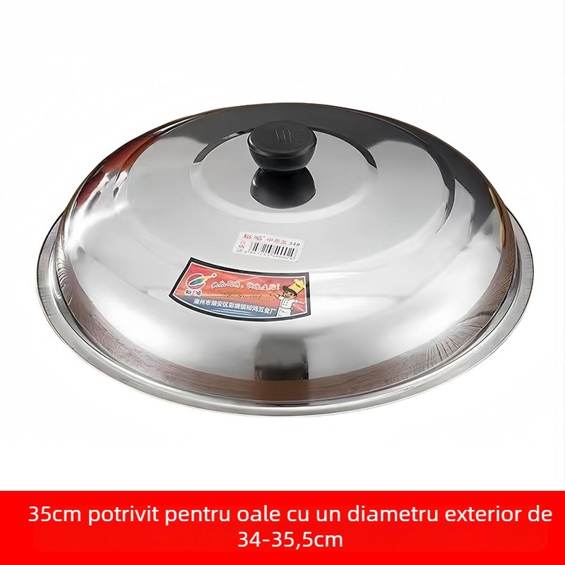 Capac rotund din oțel inoxidabil, universal, pentru oale și wok
