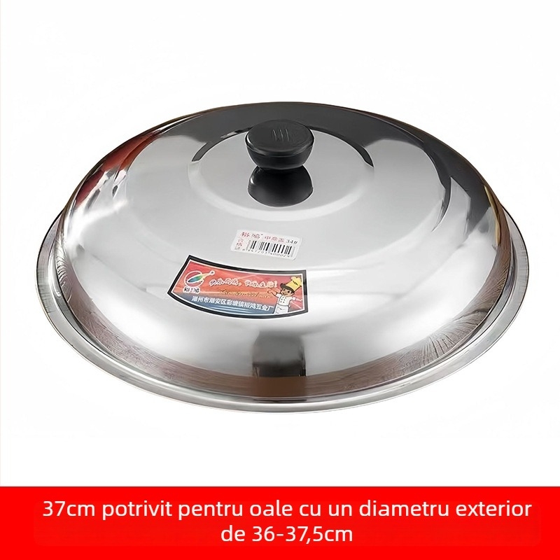 Capac rotund din oțel inoxidabil, universal, pentru oale și wok