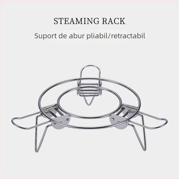 Raft de abur pliabil telescopic din oțel inoxidabil 304, cu picioare înalte și groase, pentru gătit la abur în rice cooker