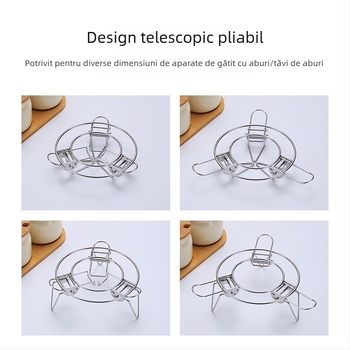 Raft de abur pliabil telescopic din oțel inoxidabil 304, cu picioare înalte și groase, pentru gătit la abur în rice cooker