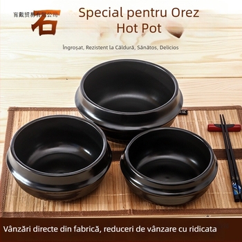 Vas Bibimbap din piatră, mic vas pentru o porție — orez și supă