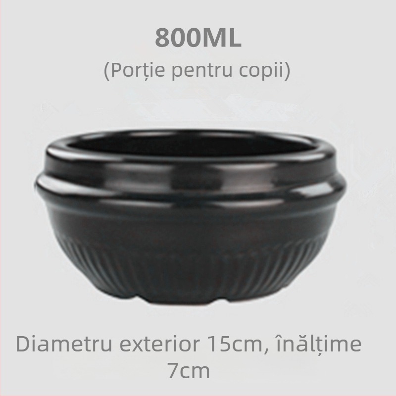 Vas Bibimbap din piatră, mic vas pentru o porție — orez și supă