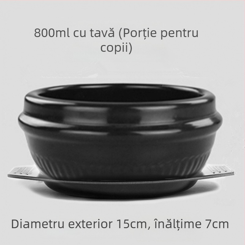 Vas Bibimbap din piatră, mic vas pentru o porție — orez și supă