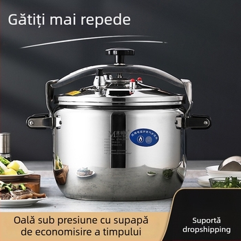 Vas sub presiune rezistent la explozie pentru uz comercial, capacitate mare, din oțel inoxidabil, universal pentru plite cu gaz sau inducție, multifuncțional, mărime extra-large.
