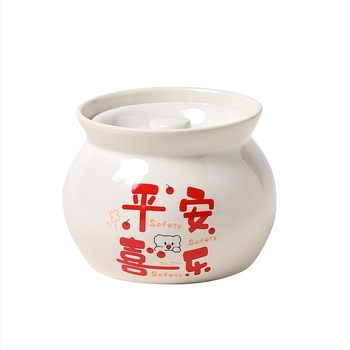 Vas ceramic pentru o porție cu capac, gătit la aburi, uz casnic, stil chinezesc tradițional