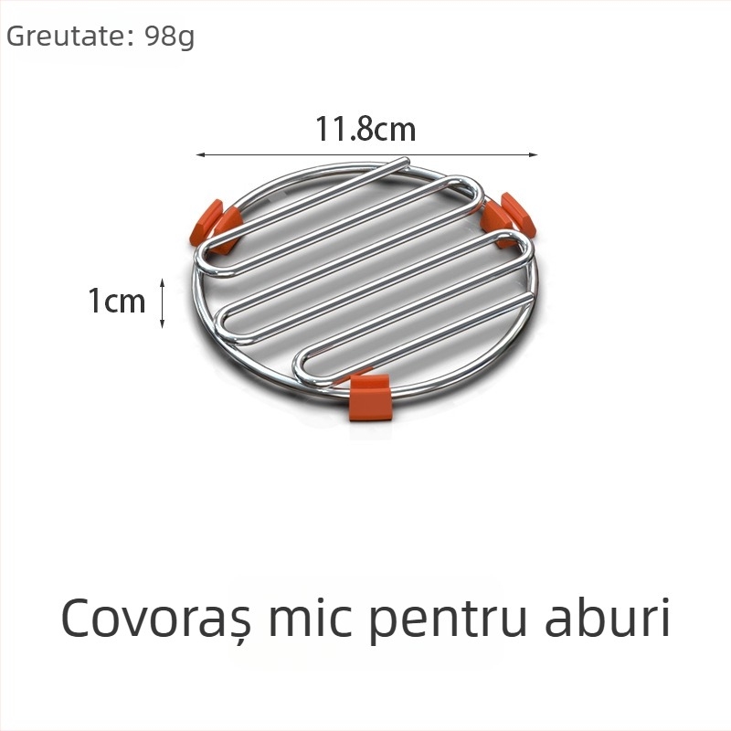 Raft de aburi din oțel inoxidabil 304, design Cloud, raft îngroșat pentru aburirea legumelor și a chiflelor, pernă izolatoare pentru masă și covoraș de bucătărie pentru oală