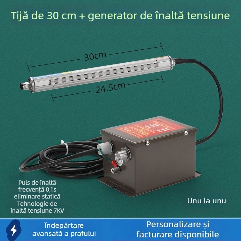 Eliminator static cu aer ionic, compact, inteligent, pentru fabricarea și imprimarea pungilor din folie plastică