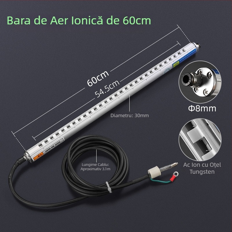Eliminator static cu aer ionic, compact, inteligent, pentru fabricarea și imprimarea pungilor din folie plastică