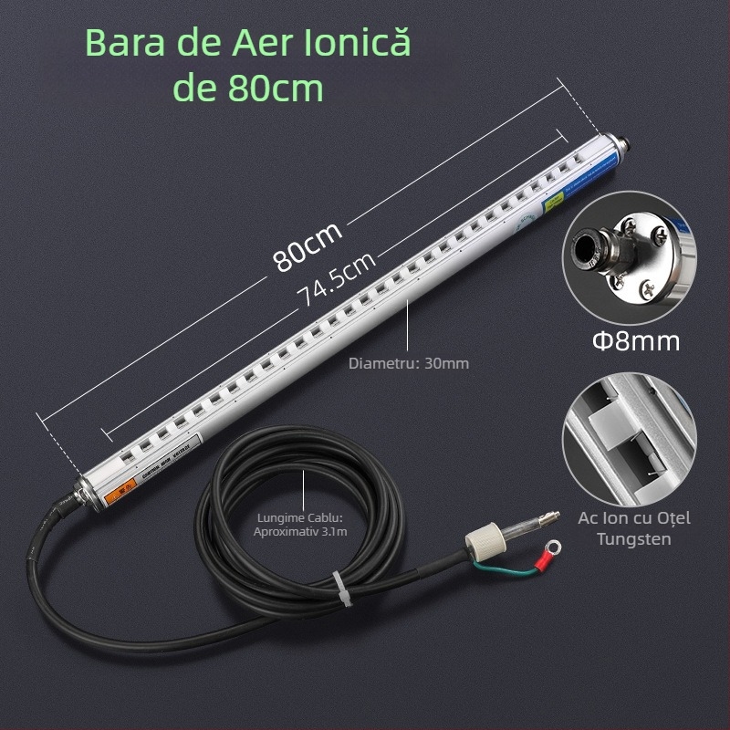 Eliminator static cu aer ionic, compact, inteligent, pentru fabricarea și imprimarea pungilor din folie plastică