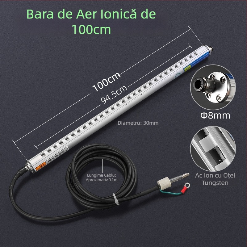 Eliminator static cu aer ionic, compact, inteligent, pentru fabricarea și imprimarea pungilor din folie plastică