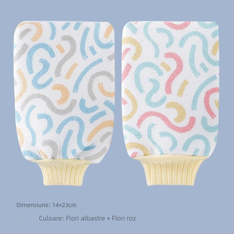 Prosop de baie exfoliant cu două fețe, pentru adulți, unisex, cu granule fine și grosiere de nisip