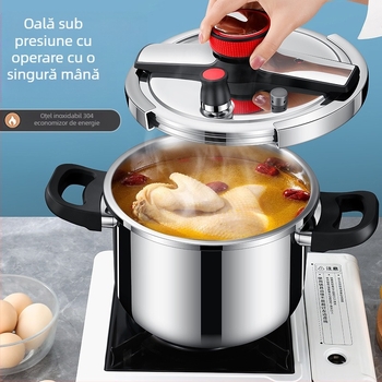 Universal Treasure Oală sub presiune cu control mecanic, oțel inoxidabil 304, rezistentă la explozie, potrivită pentru aragaz cu gaz și plită cu inducție, utilizare casnică