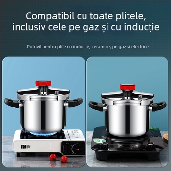 Universal Treasure Oală sub presiune cu control mecanic, oțel inoxidabil 304, rezistentă la explozie, potrivită pentru aragaz cu gaz și plită cu inducție, utilizare casnică