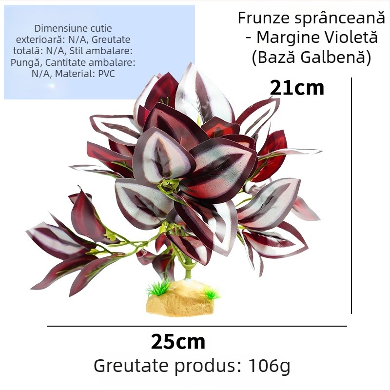 Plante artificiale pentru terariu pentru reptile și țestoase – frunze verzi pentru peisaj tropical