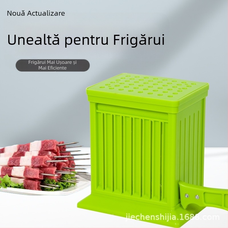 Unealtă de înșirare la grătar, model nou, potrivită pentru chifteluțe și cârnați, menține mâinile curate