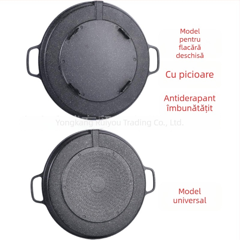 Placă de grătar din piatră Maifan, stil coreean, pentru plite cu inducție și arzătoare cu cartuș, antiaderent pentru exterior
